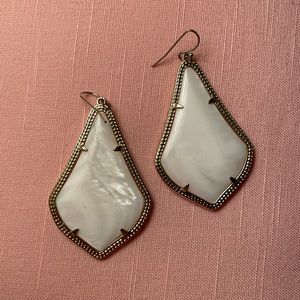 White Alexandra Kendra Scott Earrings gold